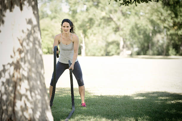 istock Woman Exercising in City Park 526881759