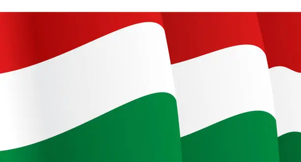 Vector illustration of Background with waving Hungarian Flag. Vector
