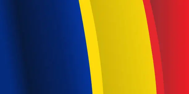 Vector illustration of Background with waving Romanian Flag. Vector