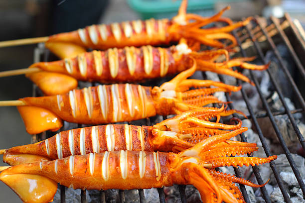 istock B-B-Q Grilled Squid in the market 526882467