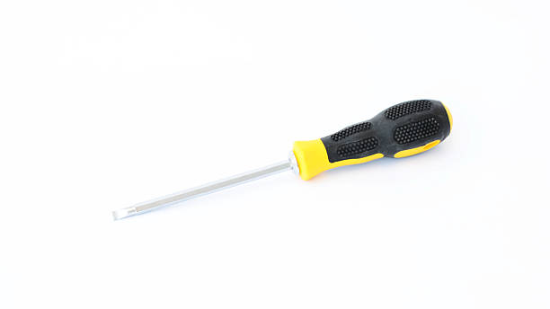 Yellow and black Screwdriver tools Isolated stock photo