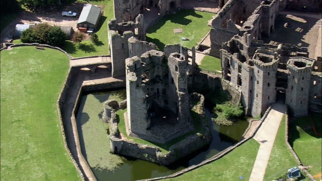Grosmont Castle  - Aerial View - Wales,  Monmouthshire,  Grosmont helicopter filming,  aerial video,  cineflex,  establishing shot,  United Kingdom