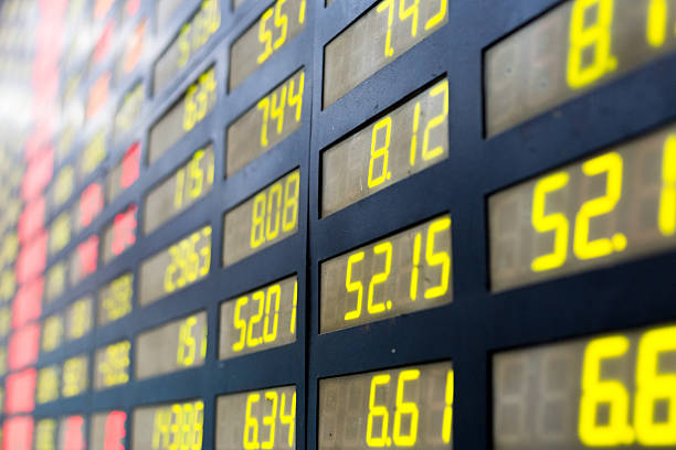 istock stock or currency exchange market displau screen board 526894965