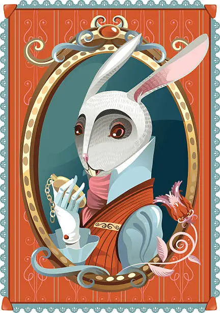 Vector illustration of White Rabbit