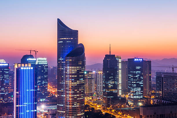 istock Urban cityscape, skyscrape at night 526899043