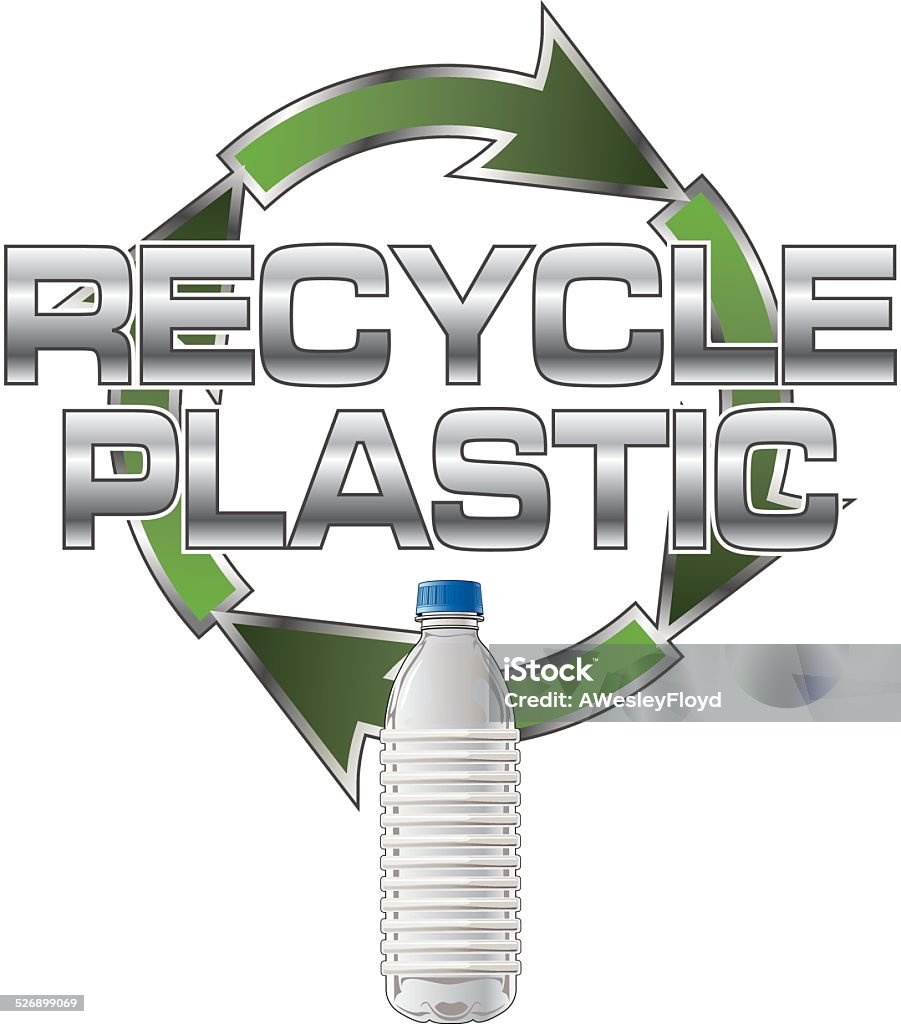 Recycle Plastic Illustration of a recycle plastic design which includes a plastic bottle and recycle symbol. Bottle stock vector