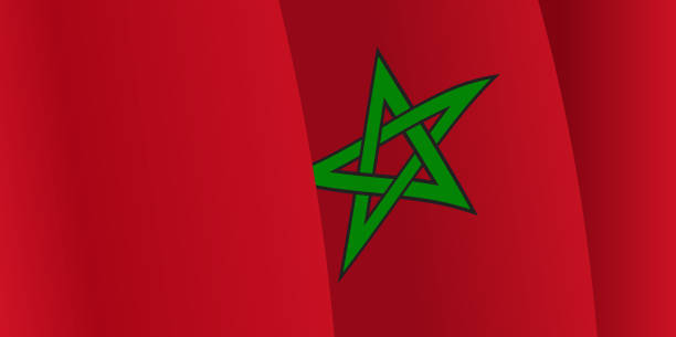 Background with waving Moroccan Flag. Vector Background with waving Moroccan Flag. Vector illustration moroccan flag pictures stock illustrations