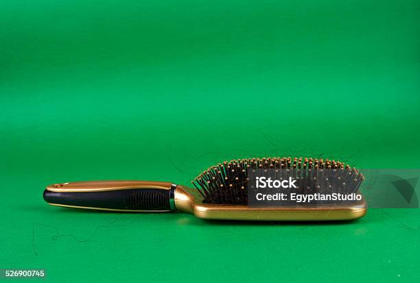 Closeup Of A Hairbrush With Lost Hair In It Stock Photo - Download Image Now - Alopecia, Animal Body Part, Black Color