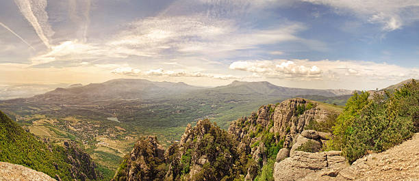 istock Mountain valley at dawn Valley Demerji 526901173