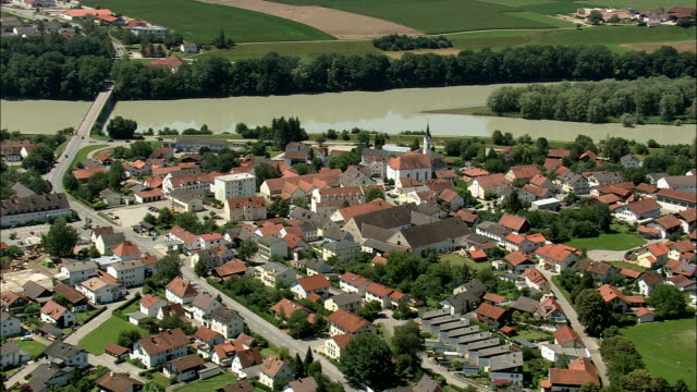 Marktl - Aerial View - Bavaria,  Upper Bavaria,  Landkreis Altötting helicopter filming,  aerial video,  cineflex,  establishing shot,  Germany