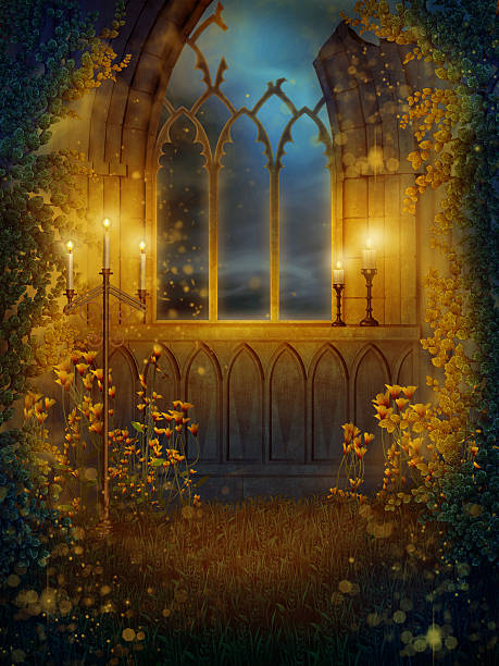 istock Window with candles and vines 526918157