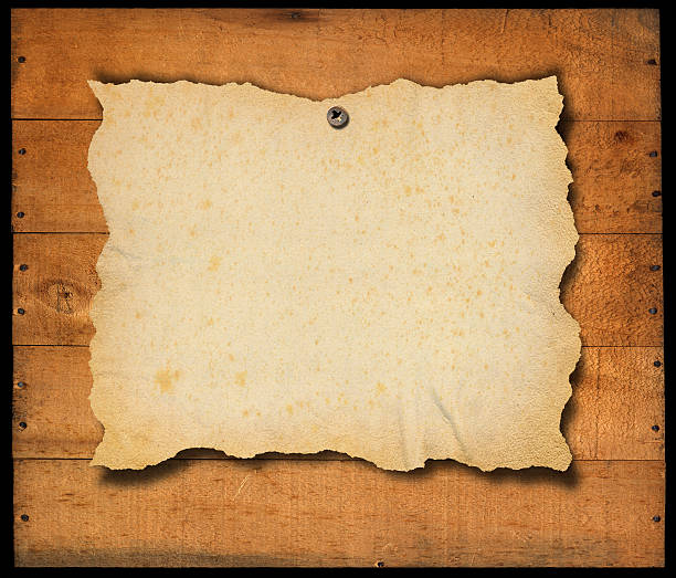 istock Old Empty Paper on old Wooden Boards 526920301