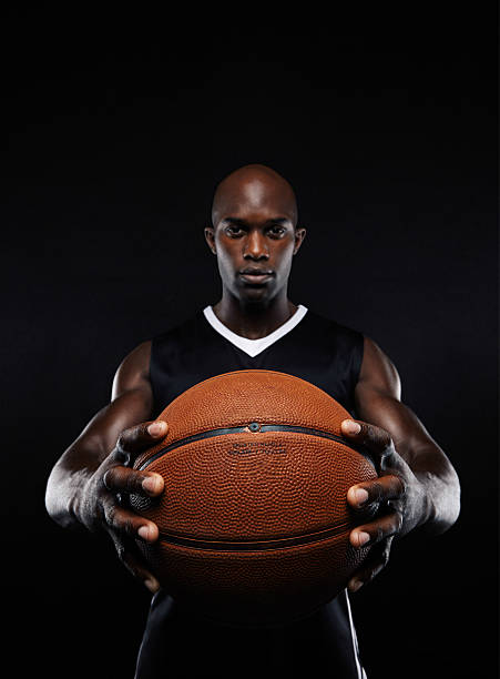 istock Professional african basketball player with a ball 526920381