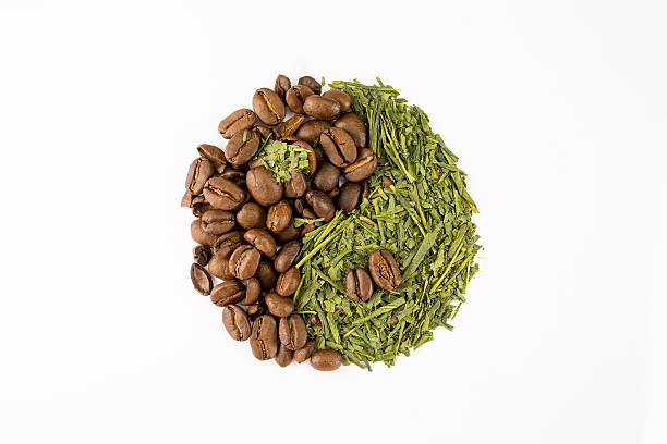 istock Coffee and Green Tea in a Yin Yang 526921267