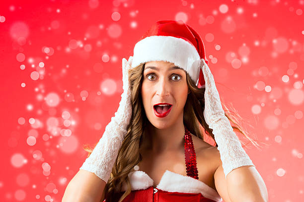 istock Santa Claus woman being surprised 526921567