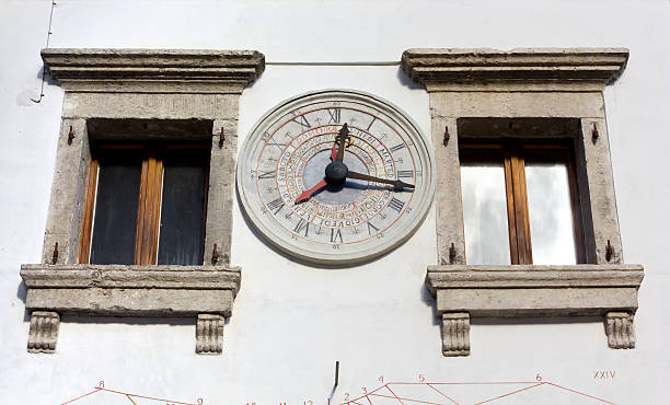 istock Old Stone Wall Calendar Clock in Pesariis 526922595
