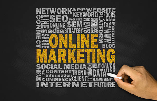 istock online marketing concept on blackboard 526927955