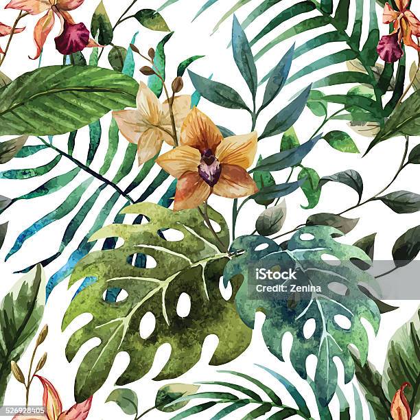 Tropicpattern1 Stock Illustration - Download Image Now - Adulation, Backgrounds, Decoration