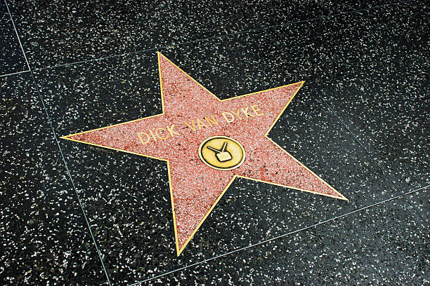 Hollywood, USA - April 18, 2014: Dick Van Dyke star on Hollywood Walk of Fame in Hollywood, California. This star is located on Hollywood Blvd. and is one of over 2000 celebrity stars embedded in the sidewalk.