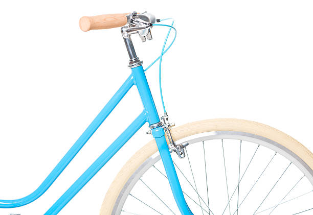 istock Stylish womens blue bicycle isolated on white 526929295
