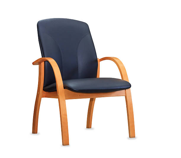 istock The office chair from black leather. Isolated 526929297