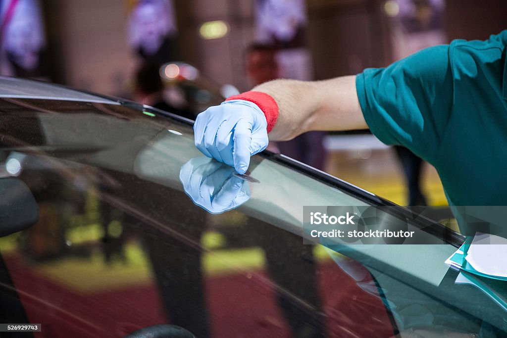 repair car windshield the effective technique to repair car windshield Windshield Stock Photo