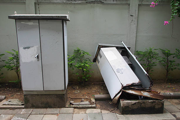 istock Abstract of broken metal box 526930103