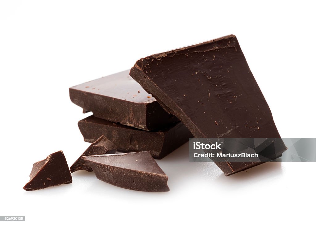 Dark chocolate Dark chocolate bars over white background Chocolate Stock Photo