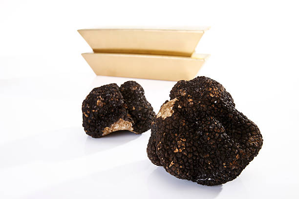 istock Black Truffle and gold bars 526930647