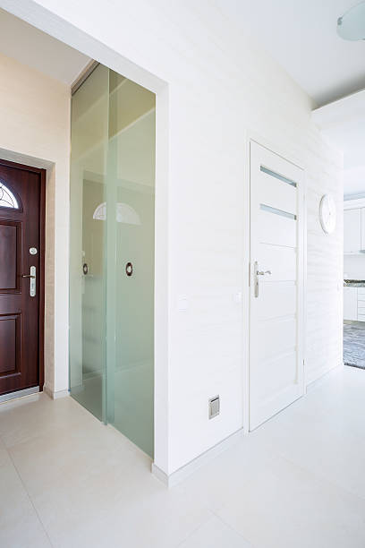 istock Big wardrobe with glass door 526932783