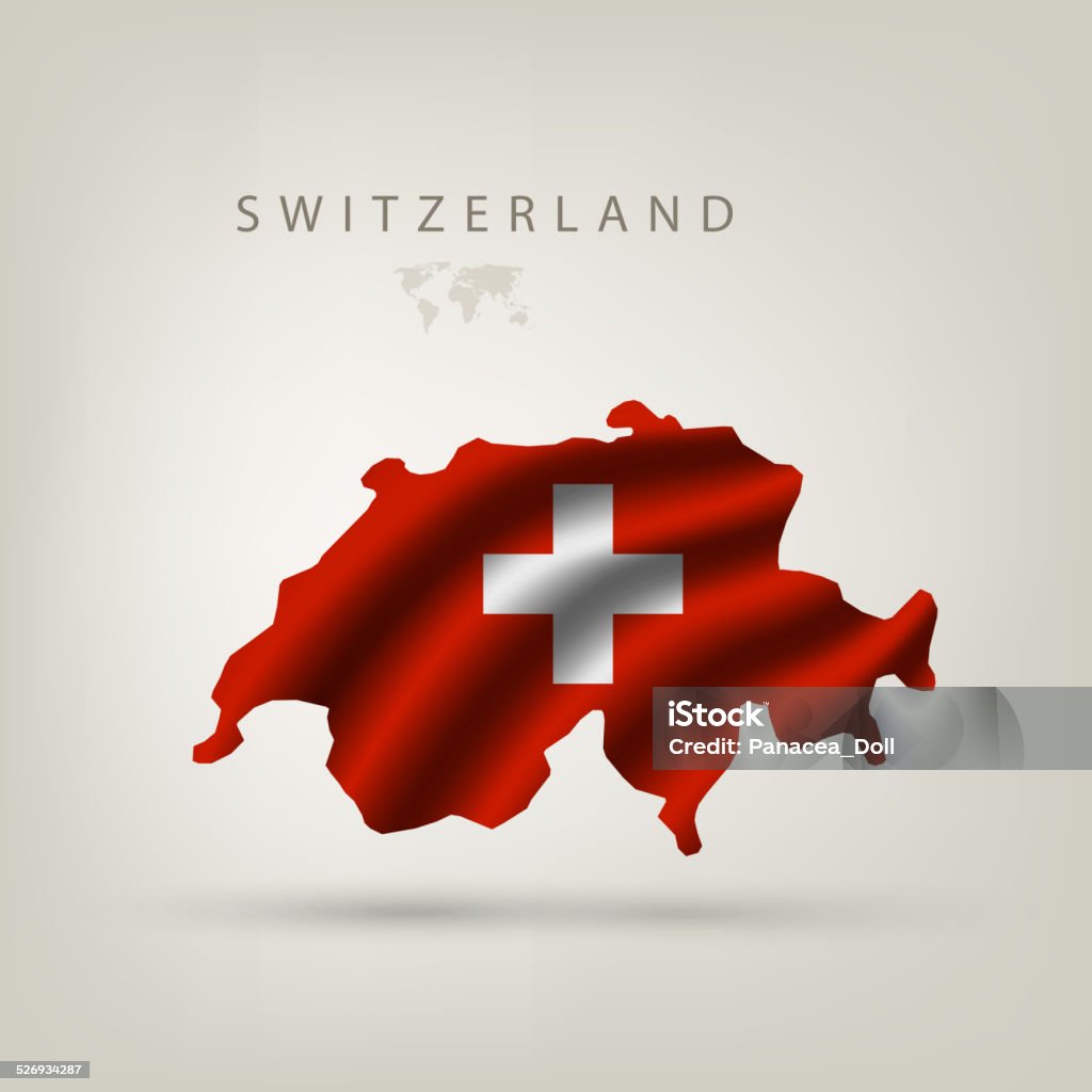 Flag of Switzerland as a country Flag of Switzerland as a country with a shadow Abstract stock vector