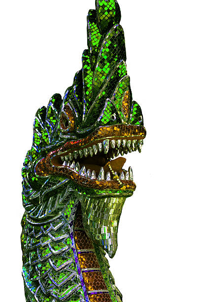 istock Colorful dragon statue isolated 526944383