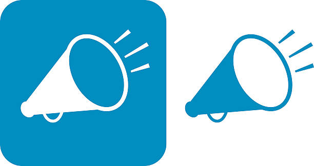 Blue Megaphone Icons Vector illustration of two megaphone icons. cheering illustrations stock illustrations