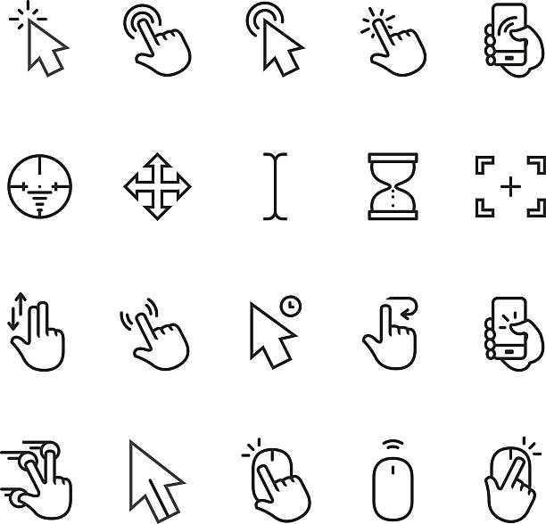 Cursor icon Cursor icons for any device. From desktop to multi-touch interfaces. cursor illustrations stock illustrations