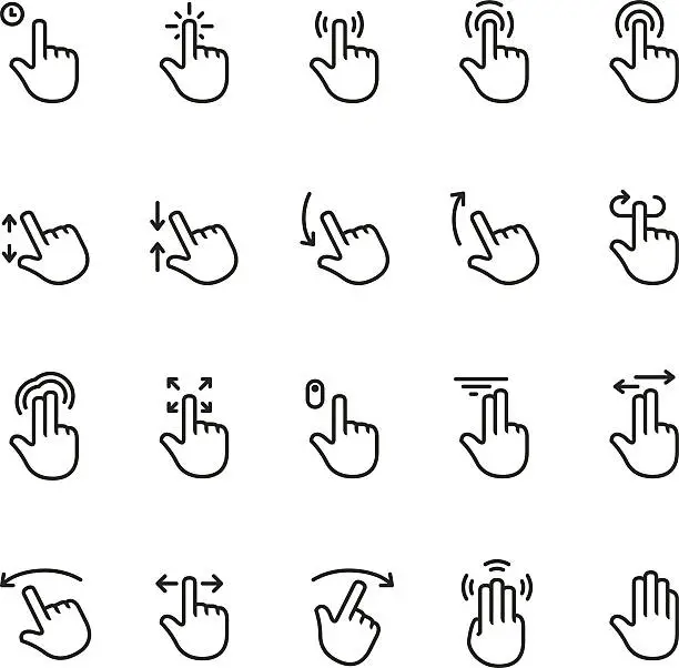 Vector illustration of Touch screen gesture vector icon - Unico PRO set #1