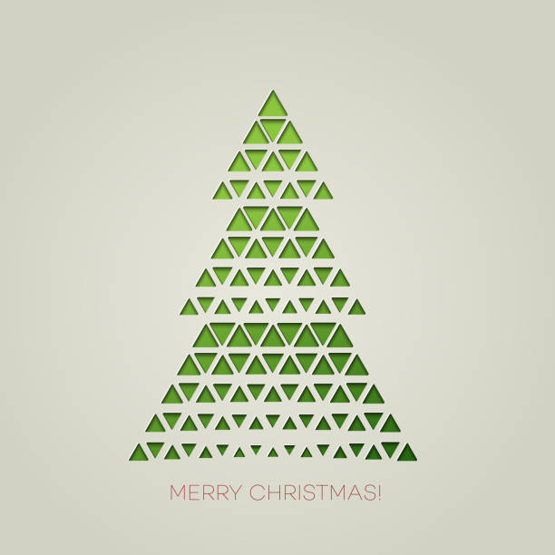 illustrations, cliparts, dessins animés et icônes de joyeux noël arbre de forme triangulaire - christmas christmas card greeting card greeting