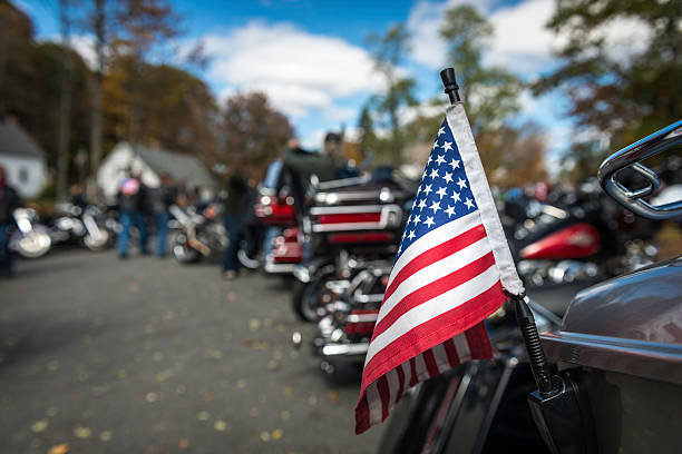 istock U.S. Flag on Motorcycle in Vermont 526953379