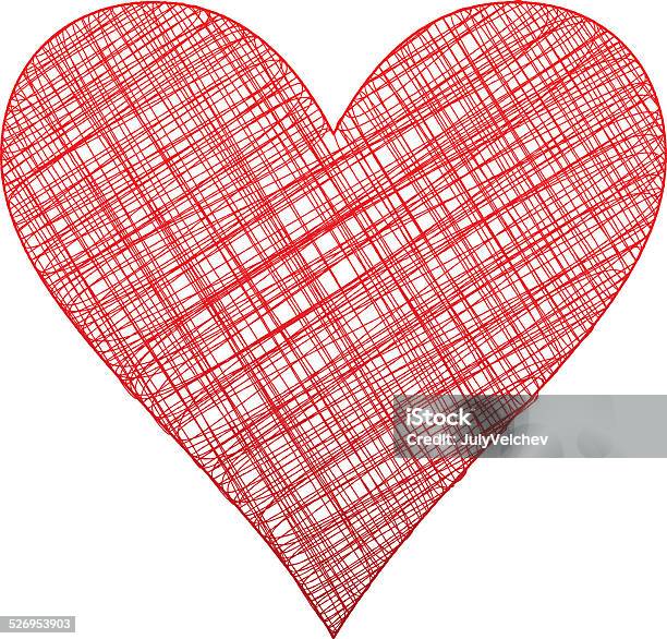 Red Drawing Heart Symbol Stock Illustration - Download Image Now - Celebration, Clip Art, Computer Graphic