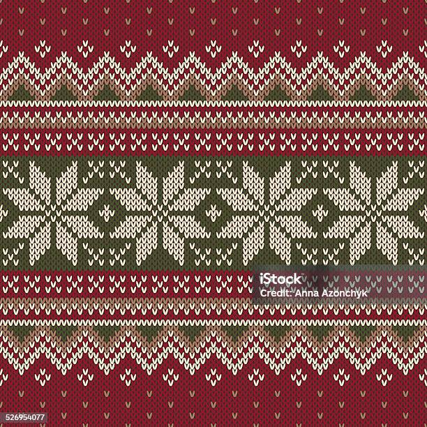 Traditional Christmas Sweater Design Seamless Pattern Stock Illustration - Download Image Now