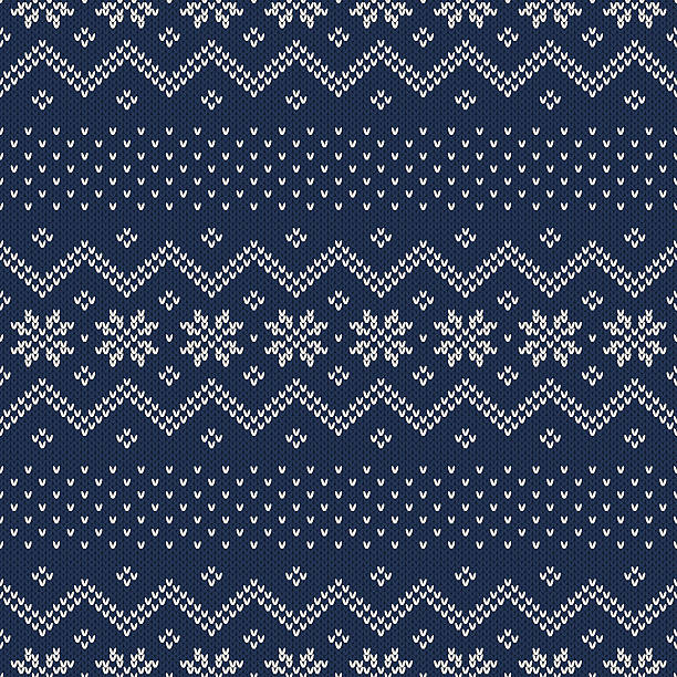 ilustrações, clipart, desenhos animados e ícones de padrão de malha sem costuras. festivo e suéter moderno design - sweater cardigan knitting blue