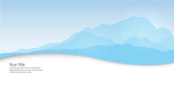 Vector illustration of Vector Winter banner with Mont Blanc silhouette