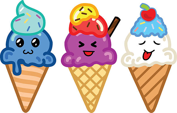 Ice Cream Character vector art illustration