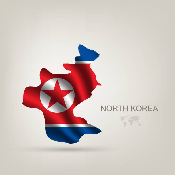 flaga korei północnej w kraju - south korea stock illustrations