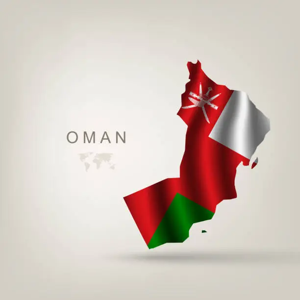 Vector illustration of Flag of Oman as a country
