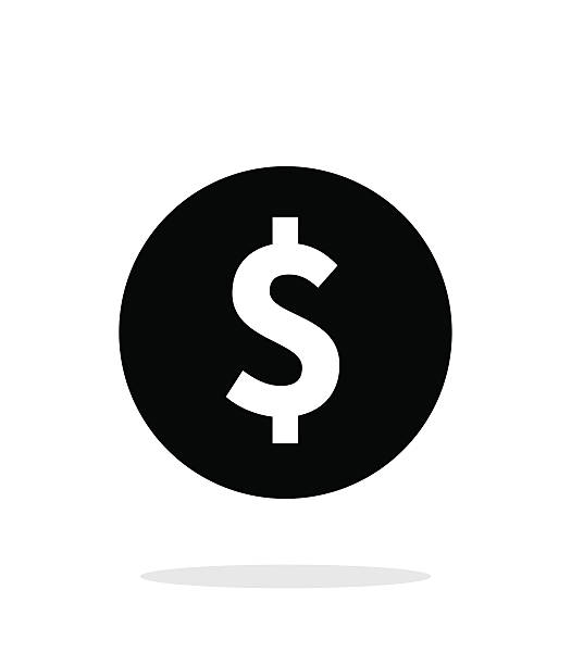kuvapankkikuvitukset aiheesta kolikko, jossa on dollarin merkki yksinkertainen kuvake valkoisella taustalla. - currency symbol