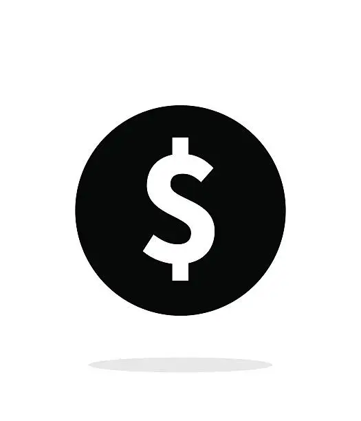 Vector illustration of Coin with dollar sign simple icon on white background.