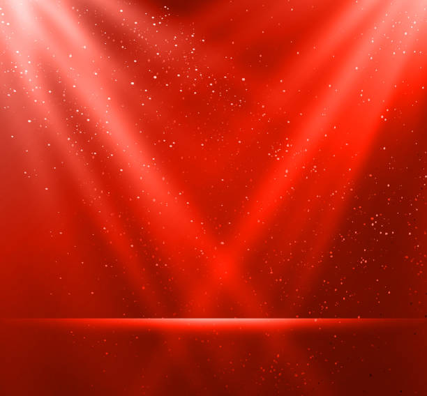 Abstract magic red light background vector art illustration