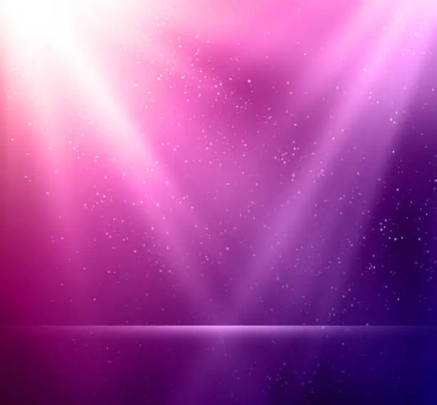 Vector illustration of Abstract magic violet light background