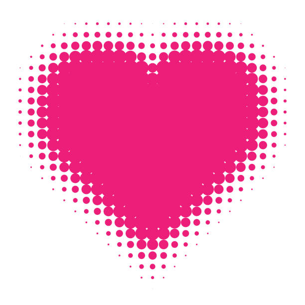 ilustrações de stock, clip art, desenhos animados e ícones de meios-tons de rosa coração. - vector love pink dirty