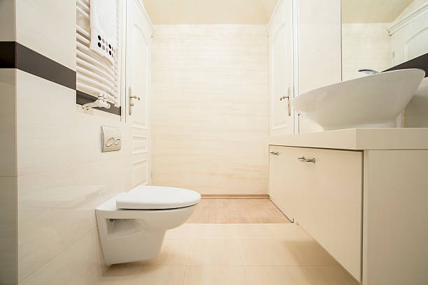 istock Bright bathroom in a modern apartment 526958083